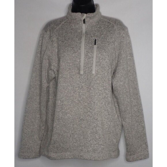Woolrich‎ Mens M Heather Gray 1/4 Zip Long Sleeve Pullover Fleece Sweater Jacket - Picture 1 of 8